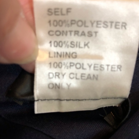 Tadashi Shoji silk navy blue ruffled dress - Picture 4 of 6